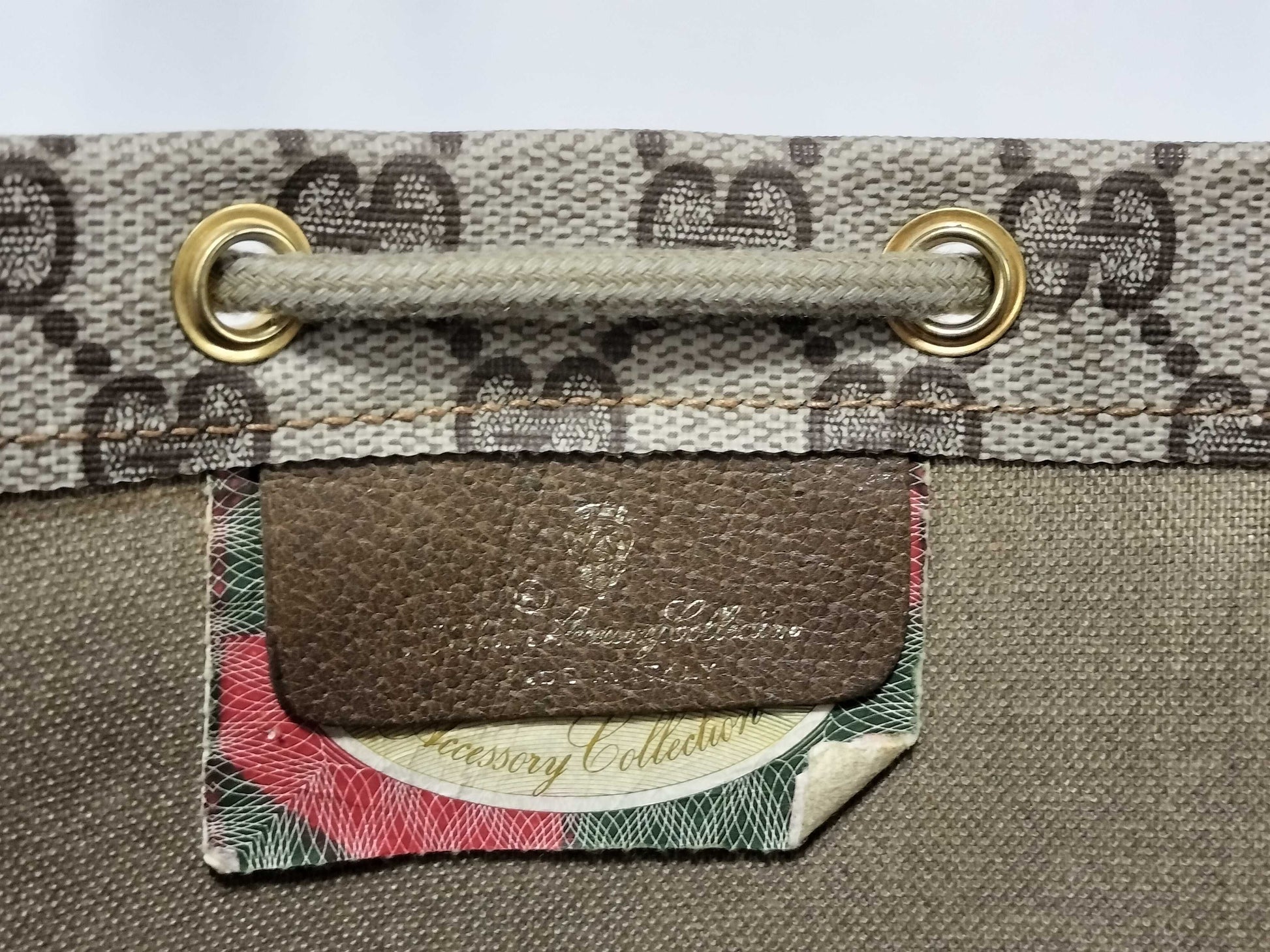 GUCCI GG Supreme Gucci 97 19 302 Drawstring Bag GG Supreme PVC Brown Bag