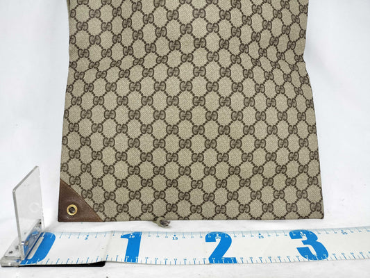 GUCCI GG Supreme Gucci 97 19 302 Drawstring Bag GG Supreme PVC Brown Bag