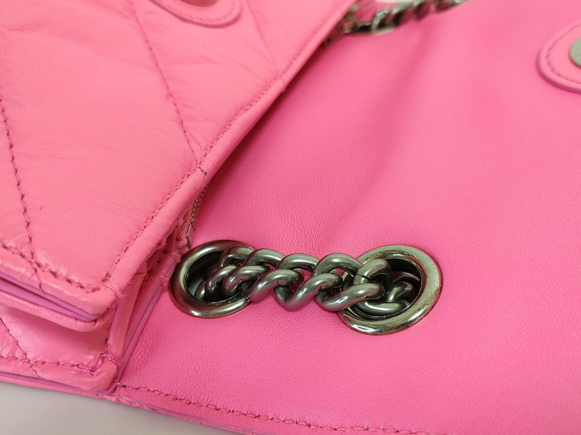 BALENCIAGA Hourglass Leather Chain Shoulder Bag