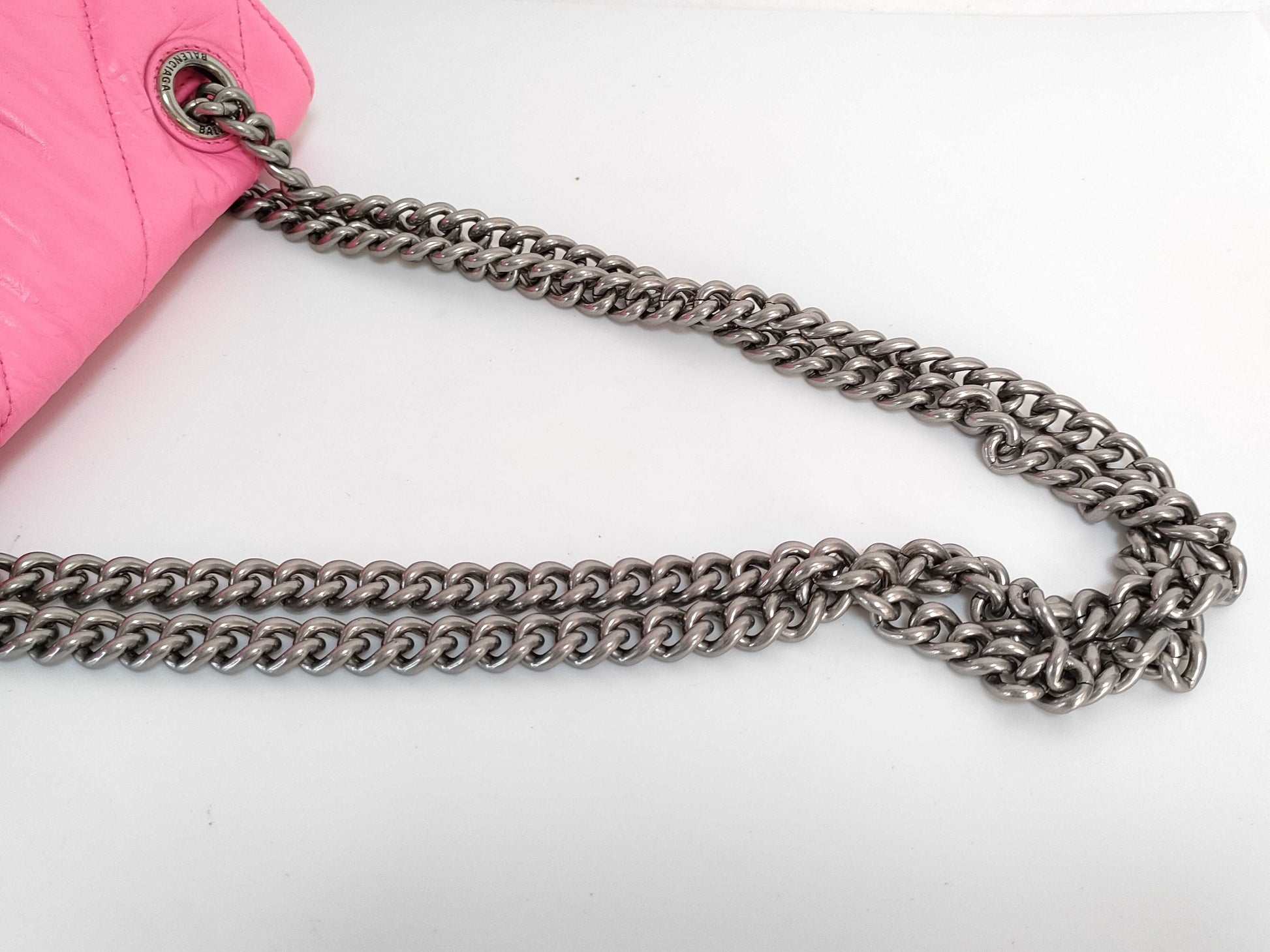BALENCIAGA Hourglass Leather Chain Shoulder Bag