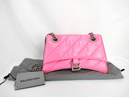 BALENCIAGA Hourglass Leather Chain Shoulder Bag