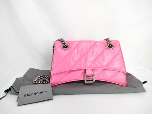 BALENCIAGA Hourglass Leather Chain Shoulder Bag