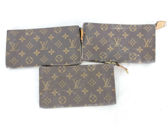LOUIS VUITTON Monogram Louis Vuitton Monogram Bucket Pouch 3-Piece Pouch