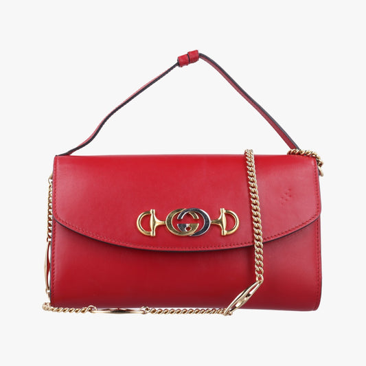 GUCCI Zumi Red Leather Shoulder Bag 572375I028399578