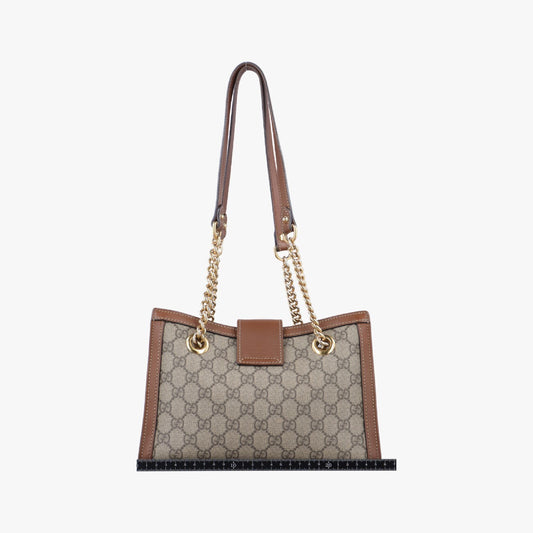 GUCCI Padlock Brown PVC Coated Canvas Shoulder Bag 498156I023592633