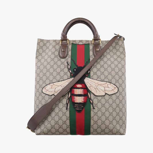 GUCCI Be GG Supreme Tote Multicolor PVC Coated Canvas Shoulder Bag 437549F020070490
