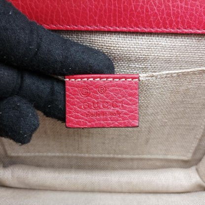 GUCCI Interlocking G Red Leather Shoulder Bag 510304G026579104