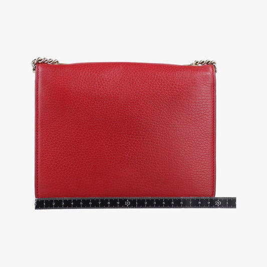 GUCCI Interlocking G Red Leather Shoulder Bag 510304G026579104