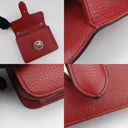 GUCCI Interlocking G Red Leather Shoulder Bag 510304G026579104