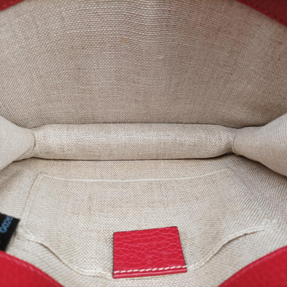 GUCCI Interlocking G Red Leather Shoulder Bag 510304G026579104