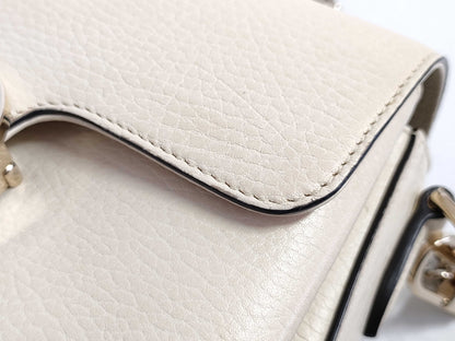 GUCCI GUCCI Gucci Interlocking G Chain Shoulder Bag Ivory with Gold Hardware Calfskin Shoulder Bag