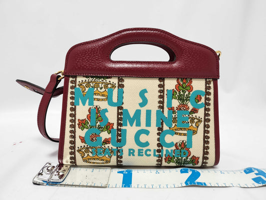 GUCCI 2-Way Handbag Floral Print 100th Anniversary Model Handbag