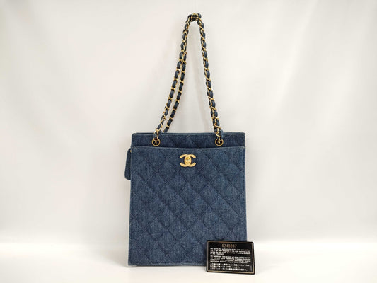 CHANEL Chain Tote Denim 937 Tote Bag