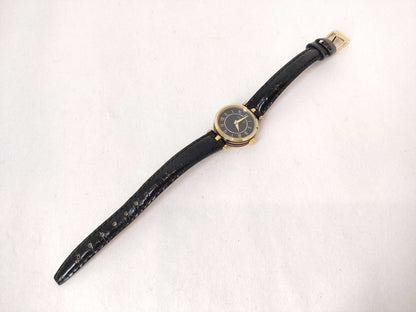 GUCCI GUCCI 2040L S/N 0061688 Round QZ GP/Black/Black Leather 21.5mm 16.5cm Box Women's Watch