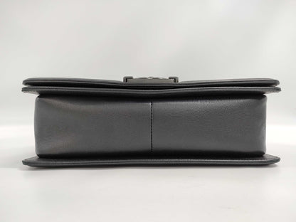 CHANEL Matelasse Boy Chanel 25 Caviar Skin So Black Shoulder Bag, No. 24