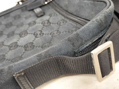 GUCCI GG Canvas Shoulder Bag in Black