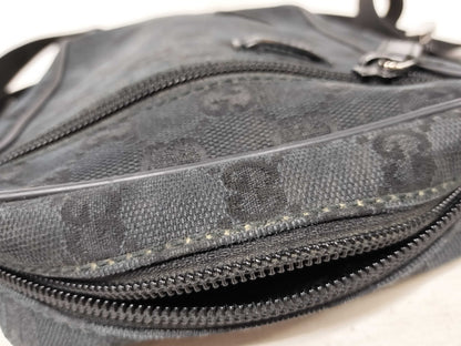 GUCCI GG Canvas Shoulder Bag in Black