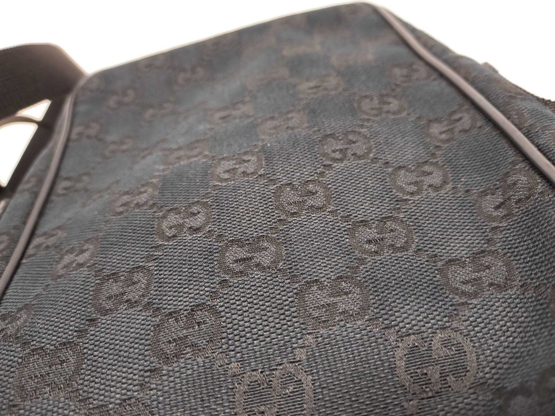 GUCCI GG Canvas Shoulder Bag in Black