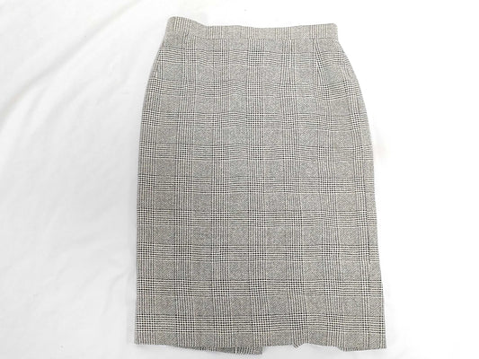 Burberrys Skirt, Check, Silk, Wool, White, Black, FXA95-130 #9 Skirt