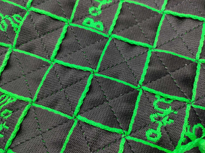 BOTTEGA VENETA Maxi Intrecciato Webbing 2-Way Tote Bag Shoulder Bag Black x Green