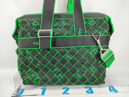 BOTTEGA VENETA Maxi Intrecciato Webbing 2-Way Tote Bag Shoulder Bag Black x Green