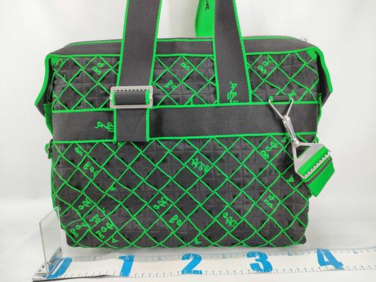 BOTTEGA VENETA Maxi Intrecciato Webbing 2-Way Tote Bag Shoulder Bag Black x Green