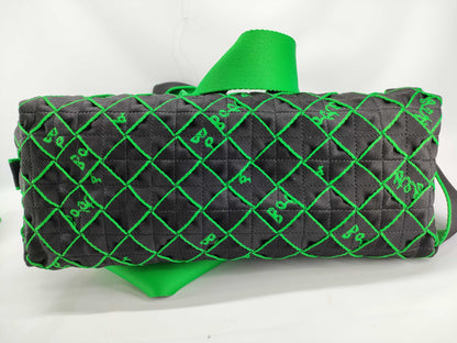 BOTTEGA VENETA Maxi Intrecciato Webbing 2-Way Tote Bag Shoulder Bag Black x Green