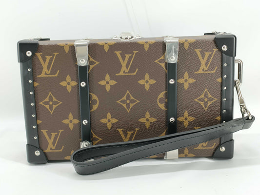 LOUIS VUITTON Monogram Macassar Wallet Trunk M20250 RFID Enabled Clutch Bag