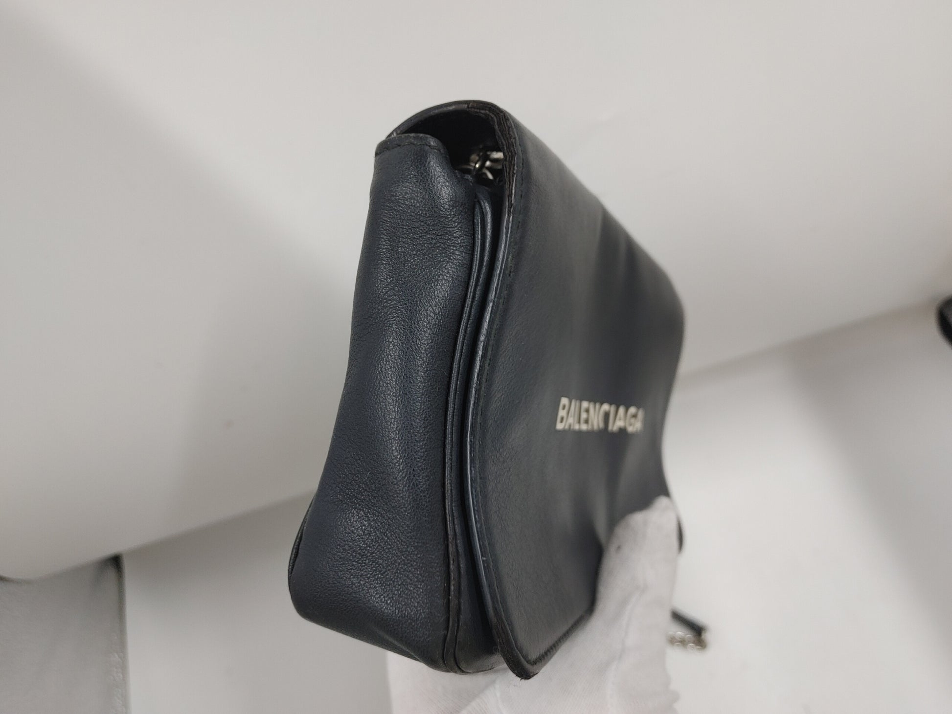 BALENCIAGA Everyday Shoulder Bag with Chain Wallet 568008 Calfskin Black Shoulder Bag