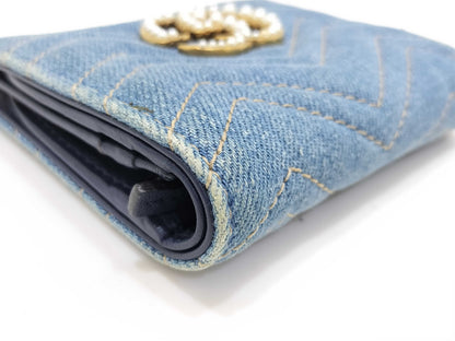 GUCCI Denim GG Marmont Compact Wallet 466492 Wallet