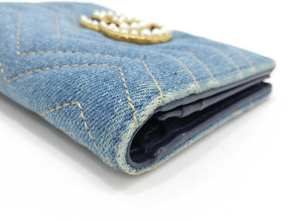 GUCCI Denim GG Marmont Compact Wallet 466492 Wallet