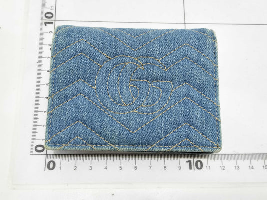 GUCCI Denim GG Marmont Compact Wallet 466492 Wallet