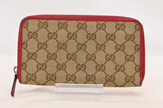 GUCCI GG Canvas GUCCI GG Pattern Canvas Long Wallet
