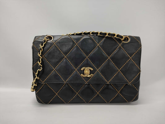 CHANEL Shoulder Bag Wild Stitch Black Bag