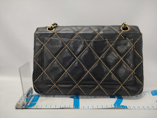 CHANEL Shoulder Bag Wild Stitch Black Bag