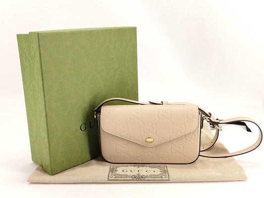 GUCCI Unused GG Leather Shoulder Bag