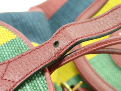 GUCCI Baiadera Stripe Backpack Canvas and Leather Backpack