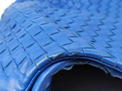 BOTTEGA VENETA Intrecciato Campana Handbag Blue Shoulder Bag