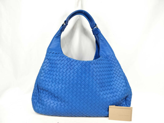 BOTTEGA VENETA Intrecciato Campana Handbag Blue Shoulder Bag