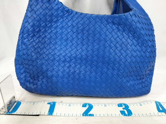 BOTTEGA VENETA Intrecciato Campana Handbag Blue Shoulder Bag