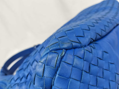 BOTTEGA VENETA Intrecciato Campana Handbag Blue Shoulder Bag