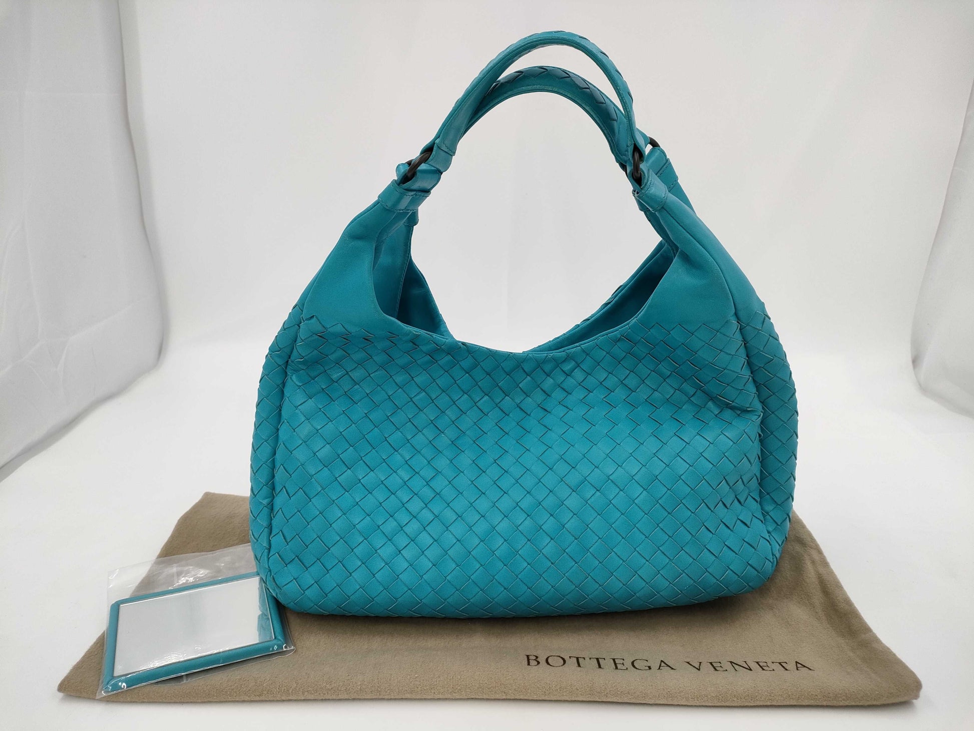 BOTTEGA VENETA Intrecciato Leather Handbag Blue