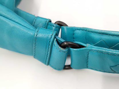 BOTTEGA VENETA Intrecciato Leather Handbag Blue