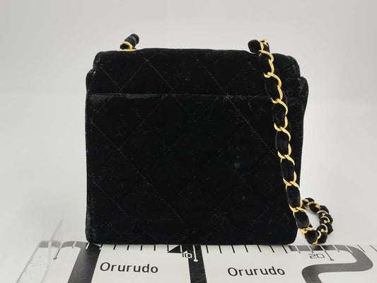 CHANEL Velvet Chain Shoulder Bag