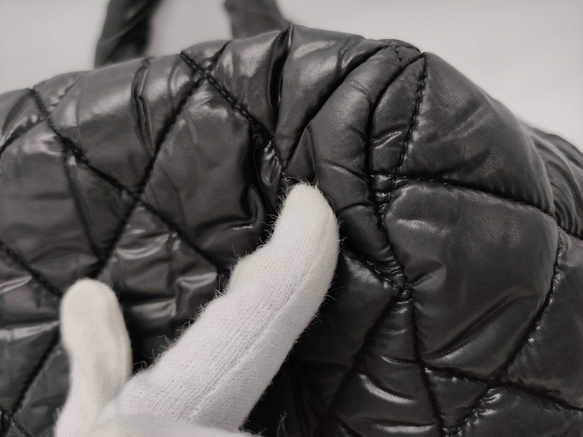 CHANEL Coco Cocoon Boston Bag, Black with Silver Hardware, Nylon, 14480700