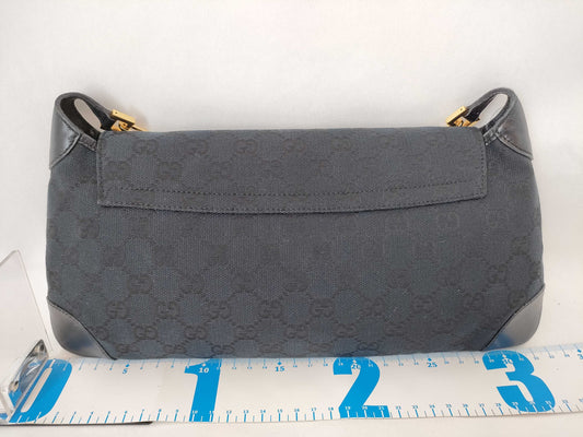 GUCCI GG Canvas Black Shoulder Bag