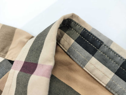 BURBERRY London England Check Pattern Long Sleeve Shirt Size M