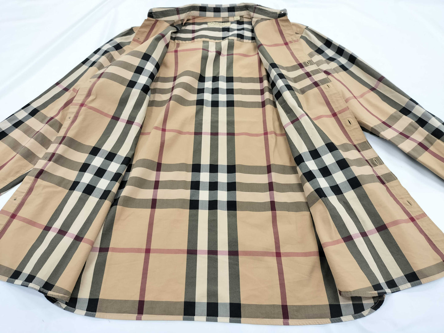 BURBERRY London England Check Pattern Long Sleeve Shirt Size M