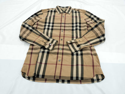 BURBERRY London England Check Pattern Long Sleeve Shirt Size M