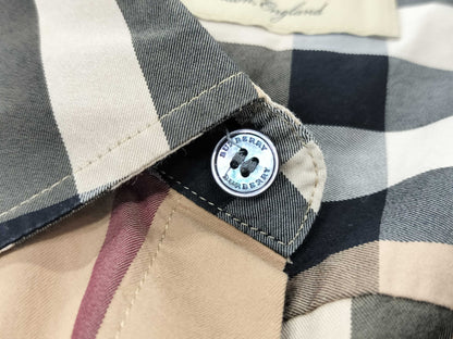 BURBERRY London England Check Pattern Long Sleeve Shirt Size M
